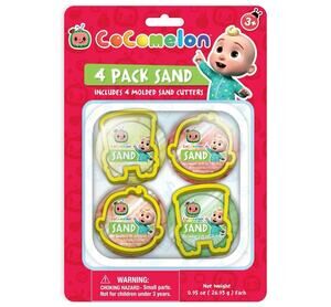 CoComelon 4 Pack Play Sand 4 Molded Sand Cutters Creative Toy Party Gift